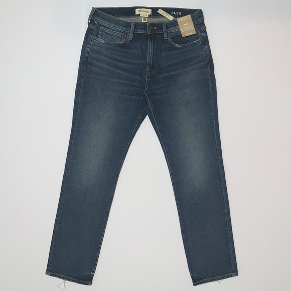 Madewell Women’s Classic Slim Straight Leg Blue Denim Jeans-Size 34 x 32 New - Picture 1 of 14